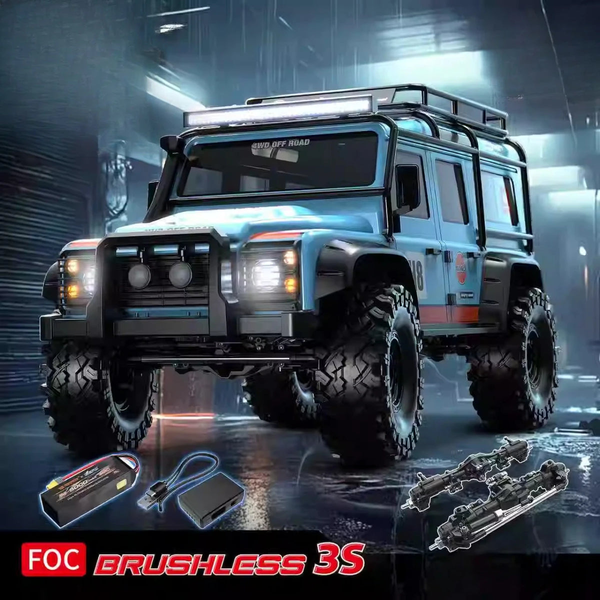 MJX H8H 1/8 Brushless RC Rock Crawler 4WD 8CH Transmitter LED Lights Rechargeable All Terrain Professional Remote Control Car