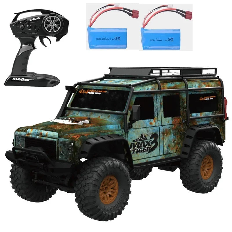 ingress protection Rc Max Tiger3 4X4 Crawler Rally Electric car 1:10 2.4G Rocket Damping  All Terrain Cross-Country RC Car Gift