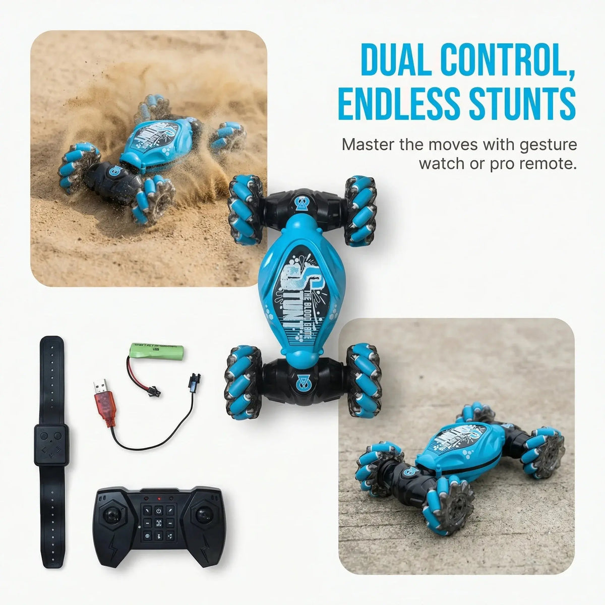 New Arrival Gesture Sensing Deformable Remote Control Car, Viral Hit Gift. 4WD Stunt Twist Off-Road Climbing RC Toy Car, Ideal Birthday & Christmas Present Random Recon