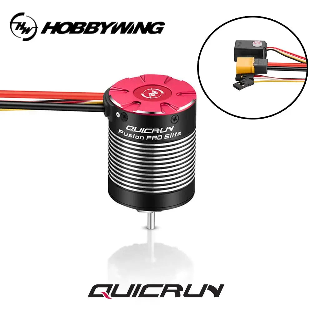 HOBBYWING QuicRun Fusion Pro Elite 50A 2300KV Sensored Brushless Integrated ESC Motor for 1/10 RC Model Car Crawler Accessories Random Recon