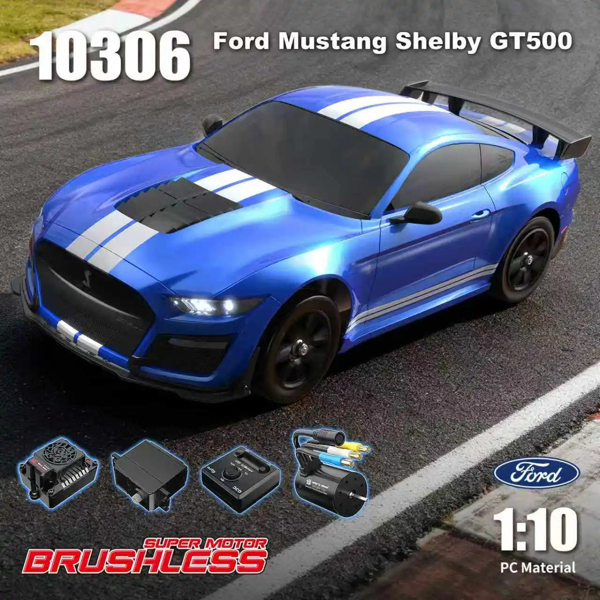 Mjx Rc 10306 Ford Mustang Shelby Gt500 1 To 10 Scale Brushless High Speed Rc Drift Rally Remote Control Car Model For Adult