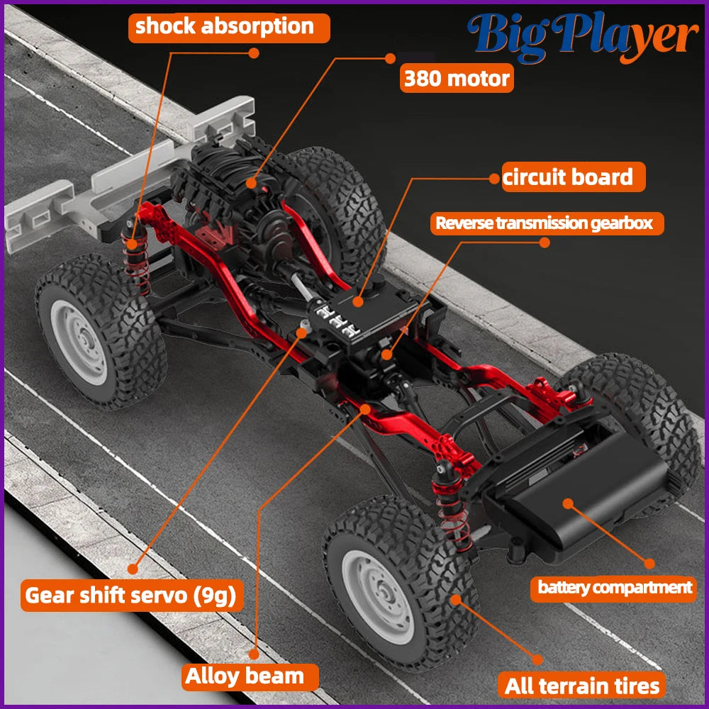 SG1009 SG1010 1/10 4WD RC car Defender RTR 2.4GHz Remote Control Off-Road Truck with LED Lights Metal Chassis Climbing Car Gift