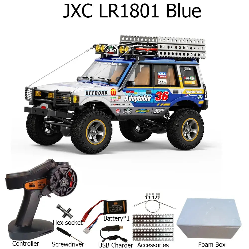 JXC LR1801 1/18  RC Car 4WD 2.4G Remote Control Car Full Proportion Dual Speed Simulation LED Climbing Off-road RC Toy As Gift Random Recon - Random Recon