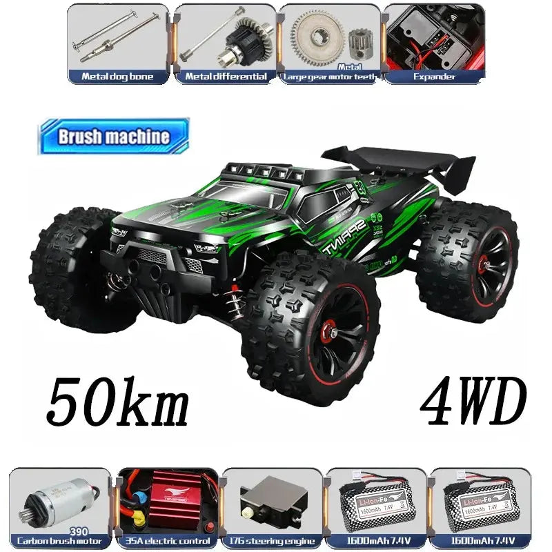 1:14 85KM/H or 50KM/H 4WD RC Car with LED Remote Control Cars High Speed Drift Monster 4x4 Truck for Kids Vs Wltoys 144001 Toys - Random Recon